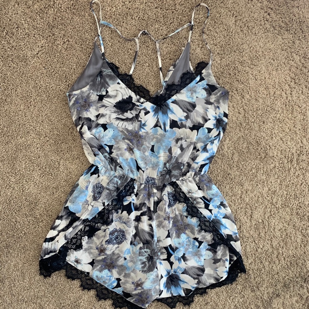 Lace Lined Flower Romper